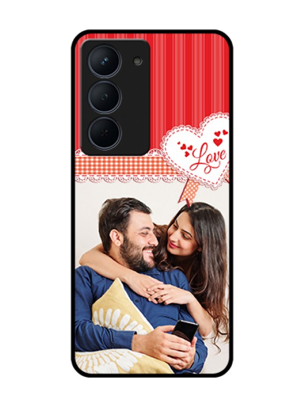 Custom Narzo 80x 5G Custom Metal Phone Case - Red Love Pattern Design