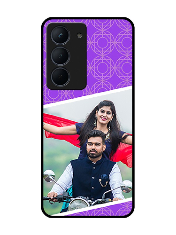 Custom Narzo 80x 5G Custom Metal Phone Case - Violet Color Pattern Design