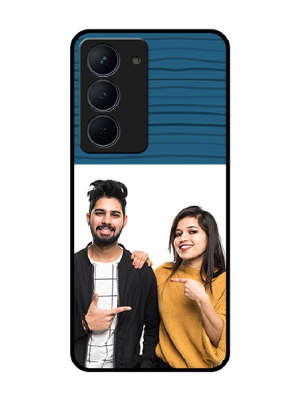 Custom Narzo 80x 5G Custom Metal Phone Case - Blue Pattern Cover Design