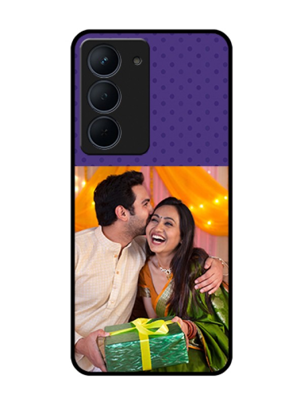 Custom Narzo 80x 5G Custom Metal Phone Case - Violet Colored Pattern Design