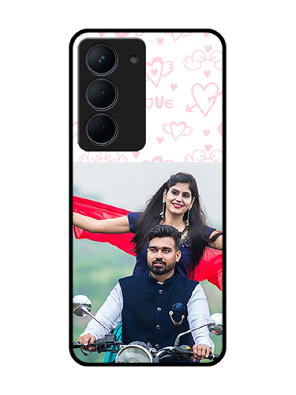 Custom Narzo 80x 5G Custom Metal Phone Case - Pink Flying Heart Design