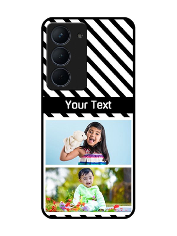 Custom Narzo 80x 5G Custom Metal Phone Case - Black And White Stripes Design