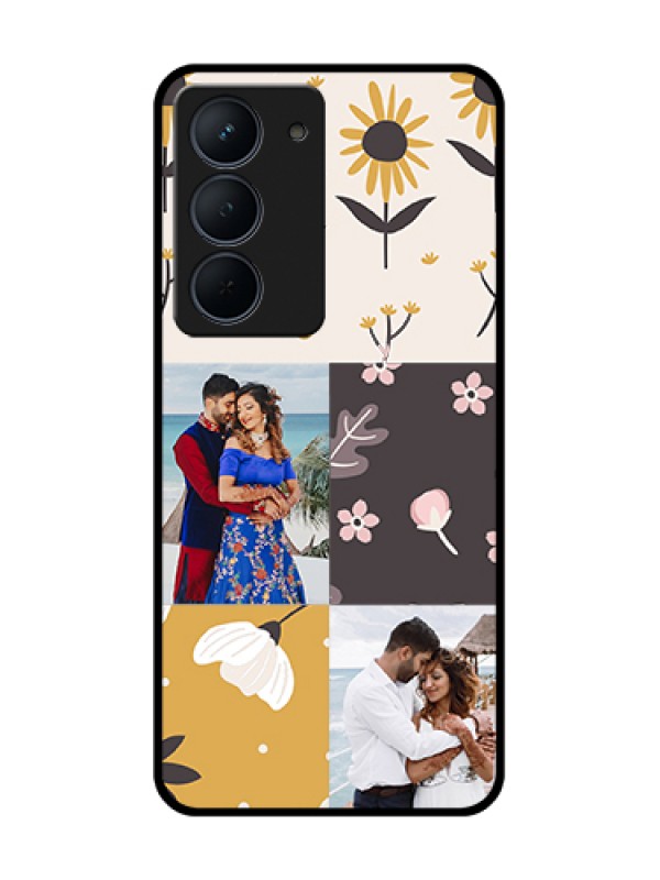 Custom Narzo 80x 5G Custom Metal Phone Case - 3 Images With Floral Design