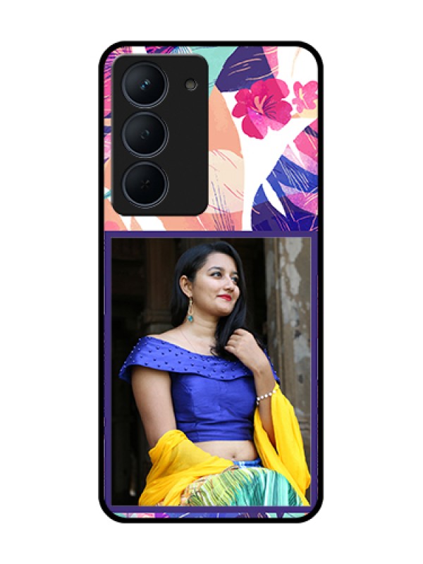 Custom Narzo 80x 5G Custom Metal Phone Case - Abstract Floral Design