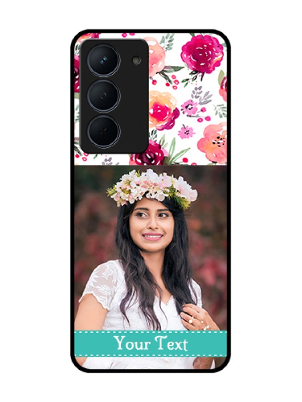 Custom Narzo 80x 5G Custom Metal Phone Case - Water Colors Floral Design