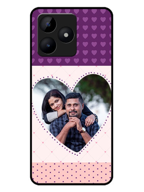 Custom narzo N53 Custom Metal Phone Case - Violet Love Dots Design