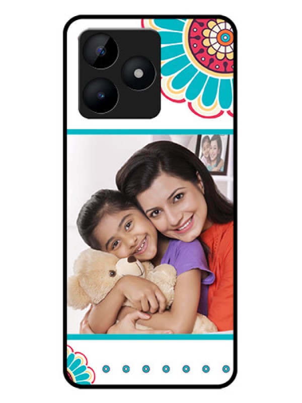 Custom narzo N53 Custom Metal Phone Case - Flower Design