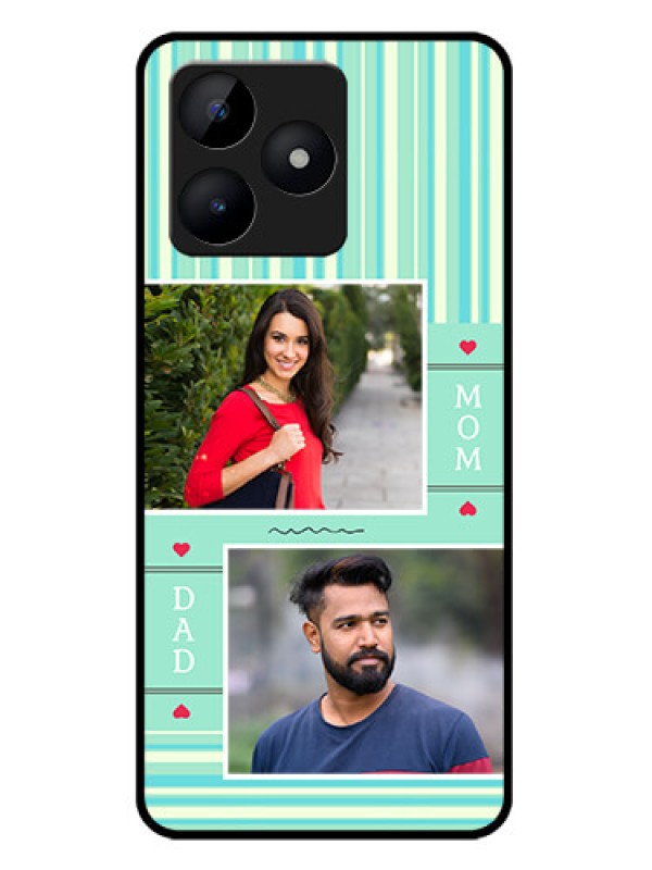 Custom narzo N53 Custom Metal Phone Case - Mom and Dad Pic Design