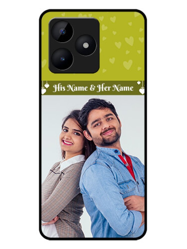 Custom narzo N53 Custom Metal Phone Case - You and Me Heart Design