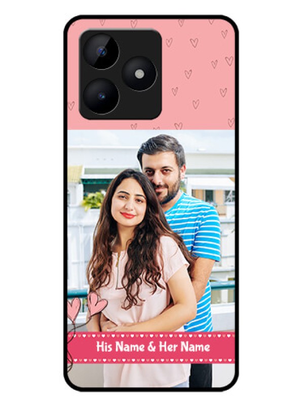 Custom narzo N53 Custom Metal Phone Case - Love Design Peach Color