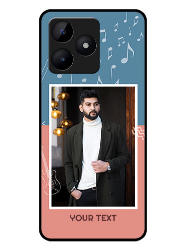 Custom narzo N53 Custom Metal Phone Case - With Color Musical Note Design