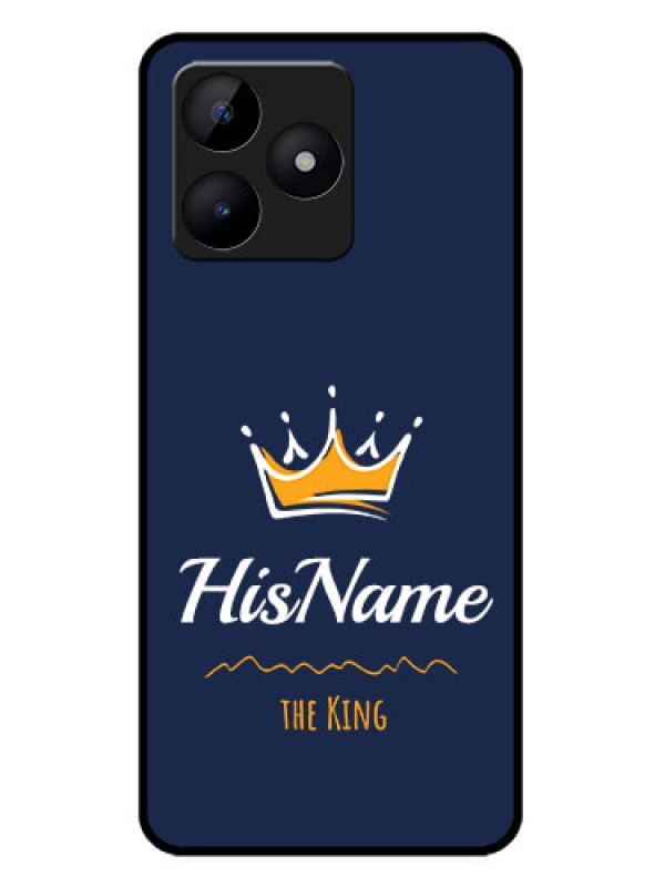 Custom narzo N53 Custom Metal Phone Case - King With Name Design