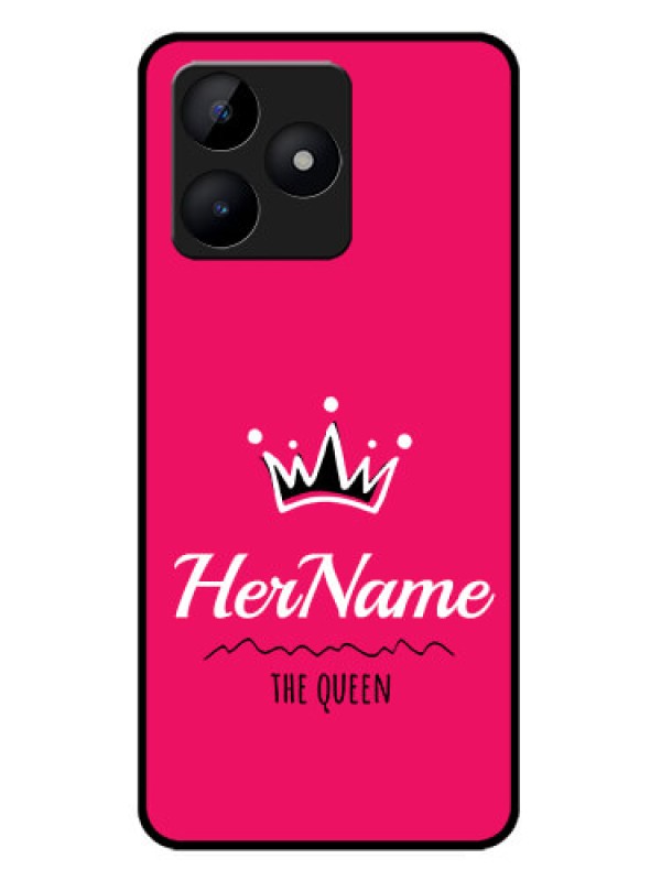 Custom narzo N53 Custom Metal Phone Case - Queen With Name Design