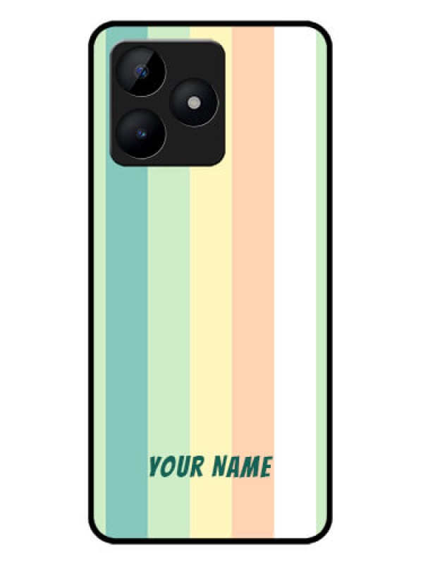 Custom narzo N53 Custom Metal Phone Case - Multi - Colour Stripes Design