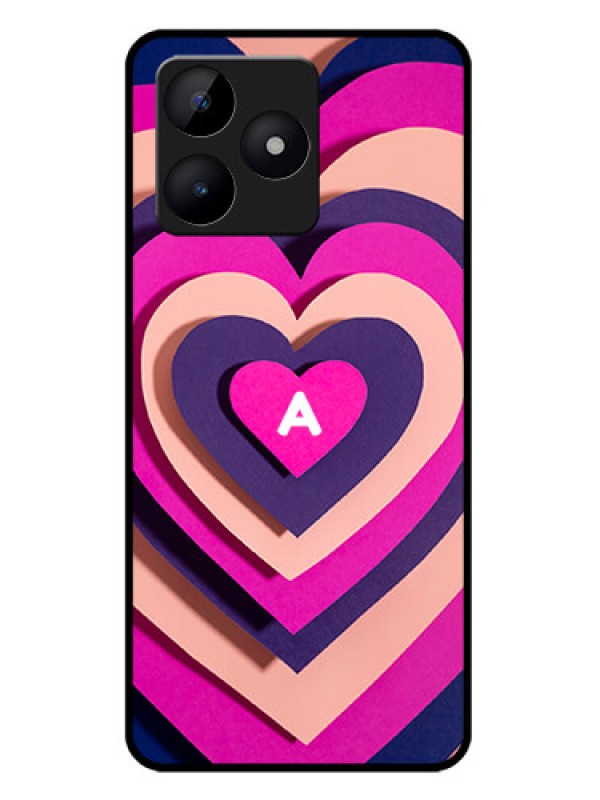 Custom narzo N53 Custom Metal Phone Case - Cute Heart Pattern Design