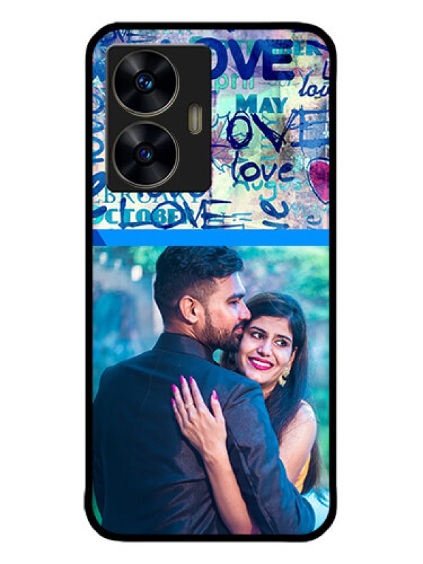 Custom narzo N55 Custom Metal Phone Case - Colorful Love Design