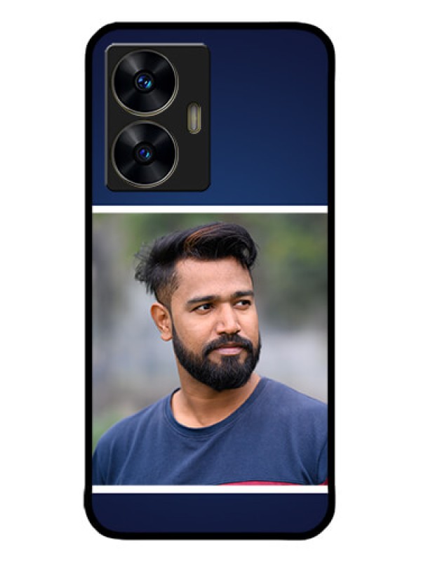 Custom narzo N55 Custom Metal Phone Case - Simple Royal Blue Design