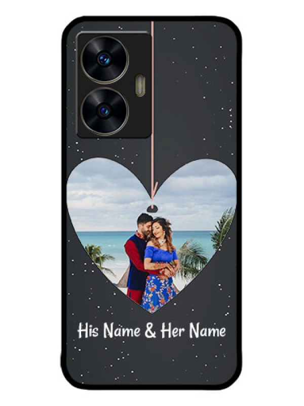 Custom narzo N55 Custom Metal Phone Case - Hanging Heart Design