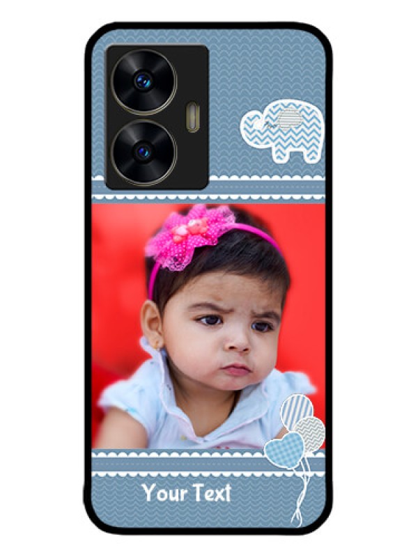 Custom narzo N55 Custom Metal Phone Case - With Kids Pattern Design
