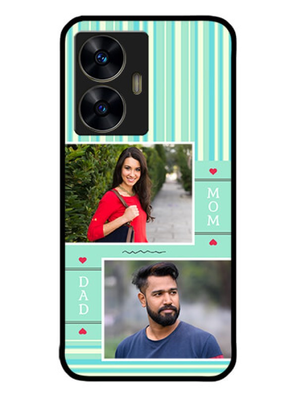 Custom narzo N55 Custom Metal Phone Case - Mom and Dad Pic Design