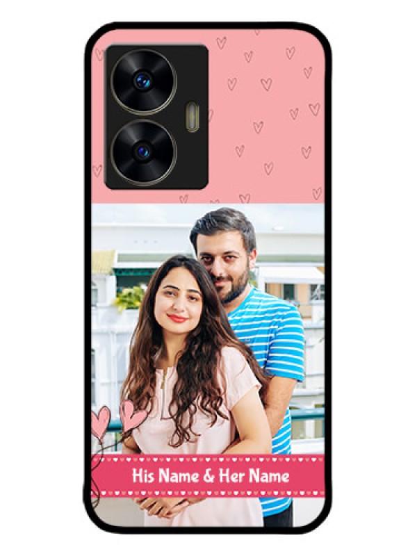 Custom narzo N55 Custom Metal Phone Case - Love Design Peach Color