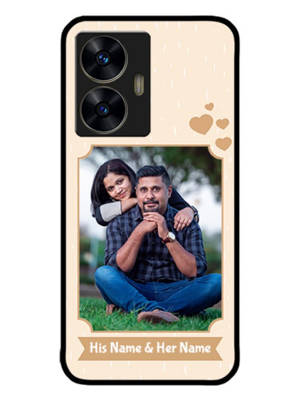 Custom narzo N55 Custom Metal Phone Case - With Confetti Love Design