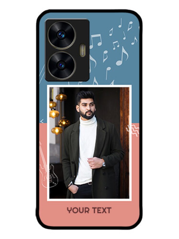 Custom narzo N55 Custom Metal Phone Case - With Color Musical Note Design