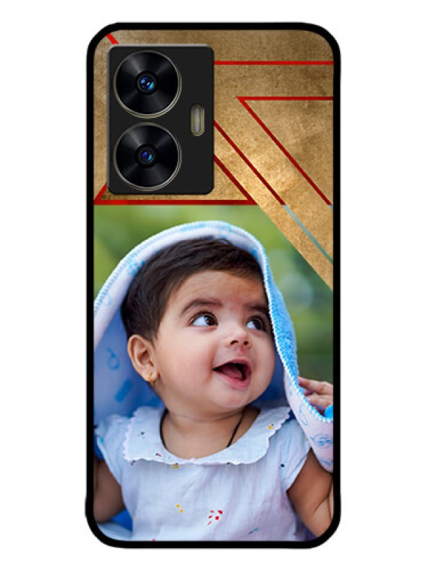 Custom narzo N55 Custom Metal Phone Case - Gradient Abstract Texture Design