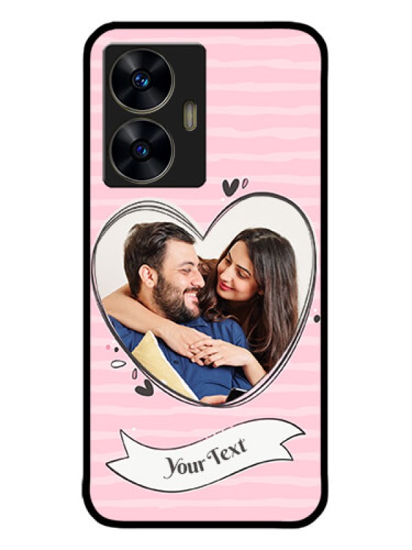 Custom narzo N55 Custom Metal Phone Case - Vintage Heart Design