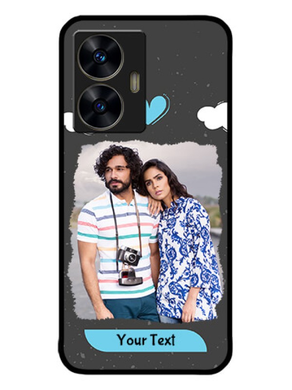 Custom narzo N55 Custom Metal Phone Case - Splashes With Love Doodles Design