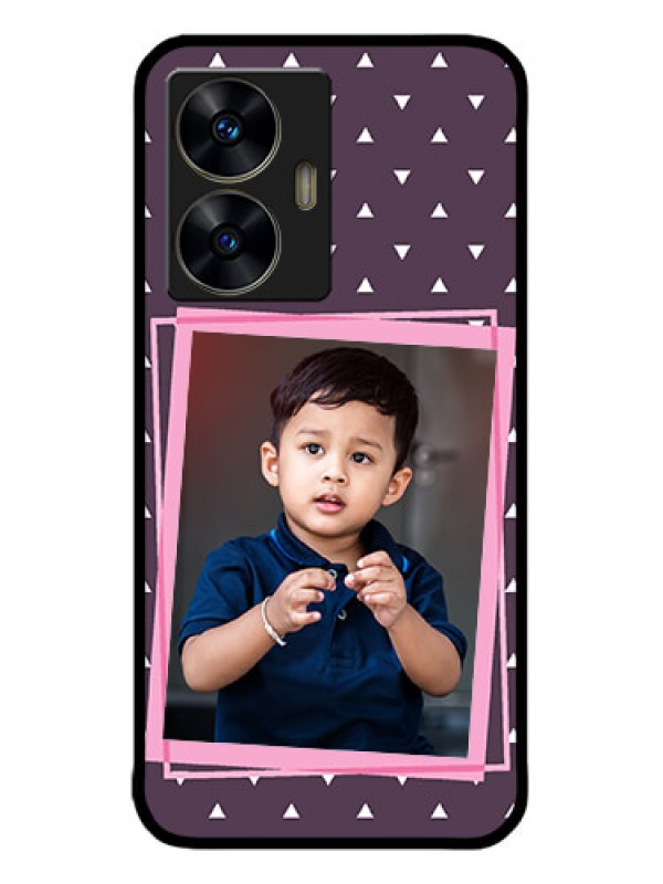 Custom narzo N55 Custom Metal Phone Case - Triangle Pattern Dotted Design