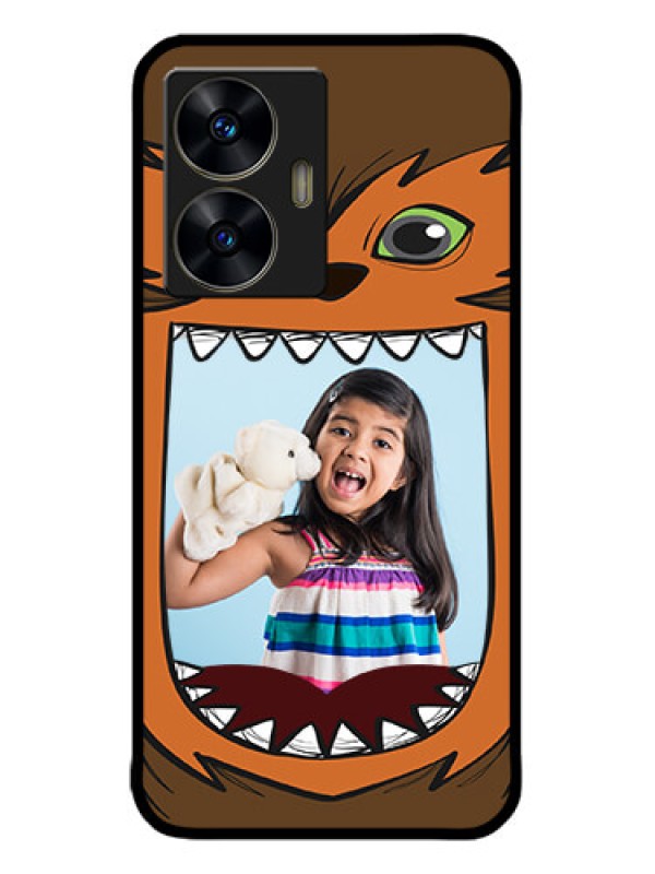 Custom narzo N55 Custom Metal Phone Case - Owl Monster Back Case Design