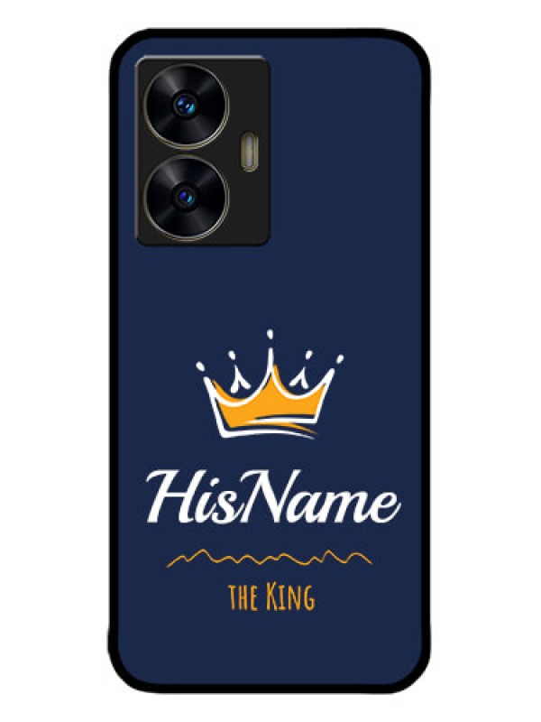 Custom narzo N55 Custom Metal Phone Case - King With Name Design