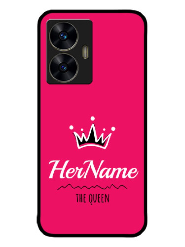 Custom narzo N55 Custom Metal Phone Case - Queen With Name Design