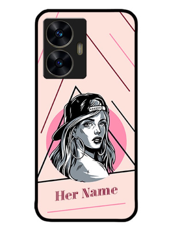 Custom narzo N55 Custom Metal Phone Case - Rockstar Girl Design