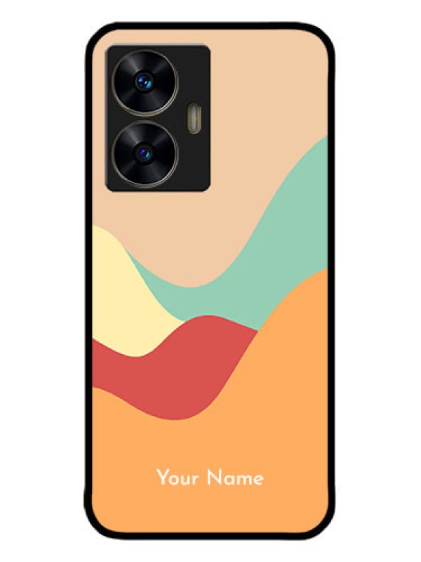 Custom narzo N55 Custom Metal Phone Case - Ocean Waves Multi - Colour Design