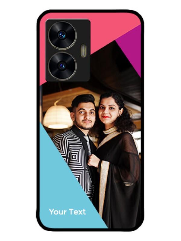 Custom narzo N55 Custom Metal Phone Case - Stacked Triple Colour Design