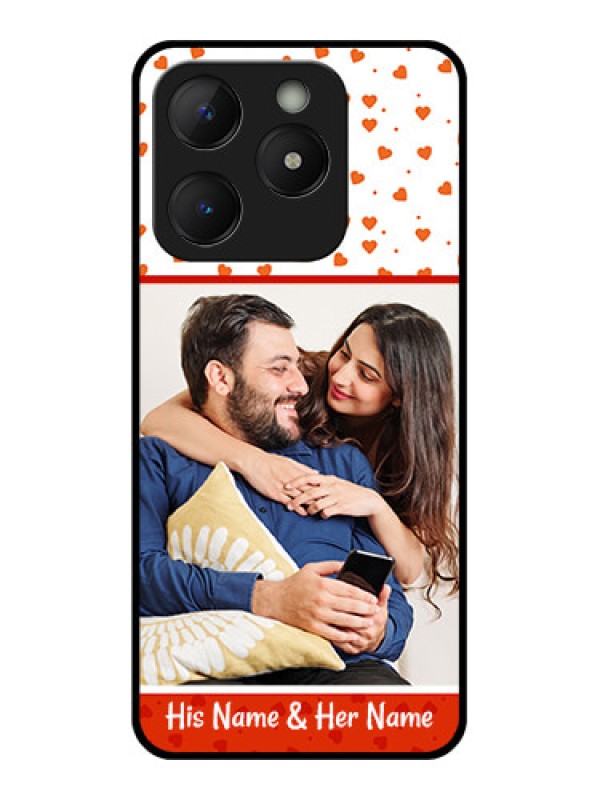 Custom Realme Narzo N63 Custom Metal Phone Case - Orange Love Symbol Design