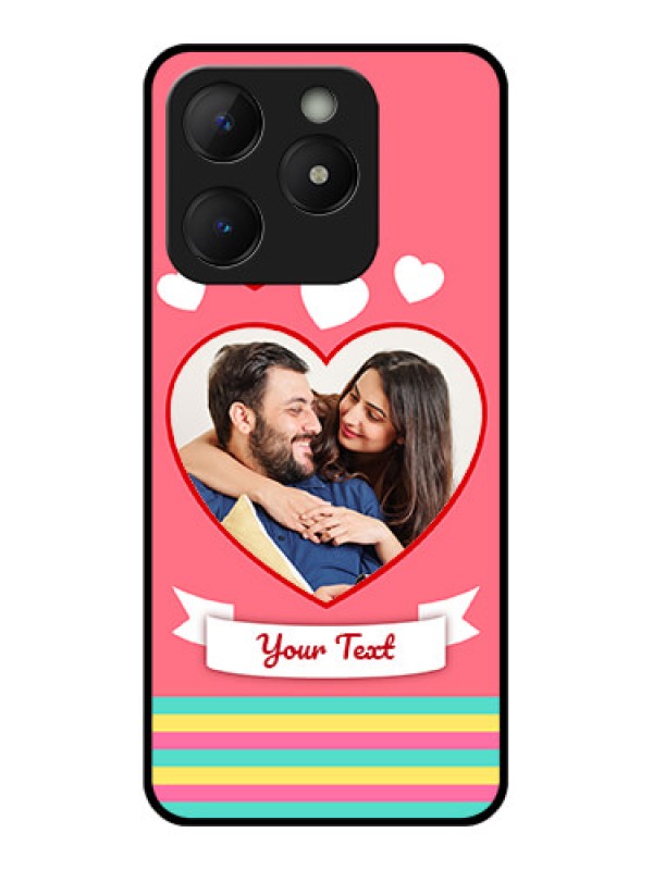 Custom Realme Narzo N63 Custom Metal Phone Case - Love Shapes Doodle Design