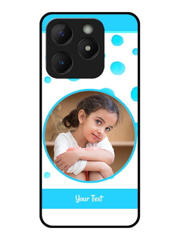 Custom Realme Narzo N63 Custom Metal Phone Case - Blue Bubbles Pattern Design