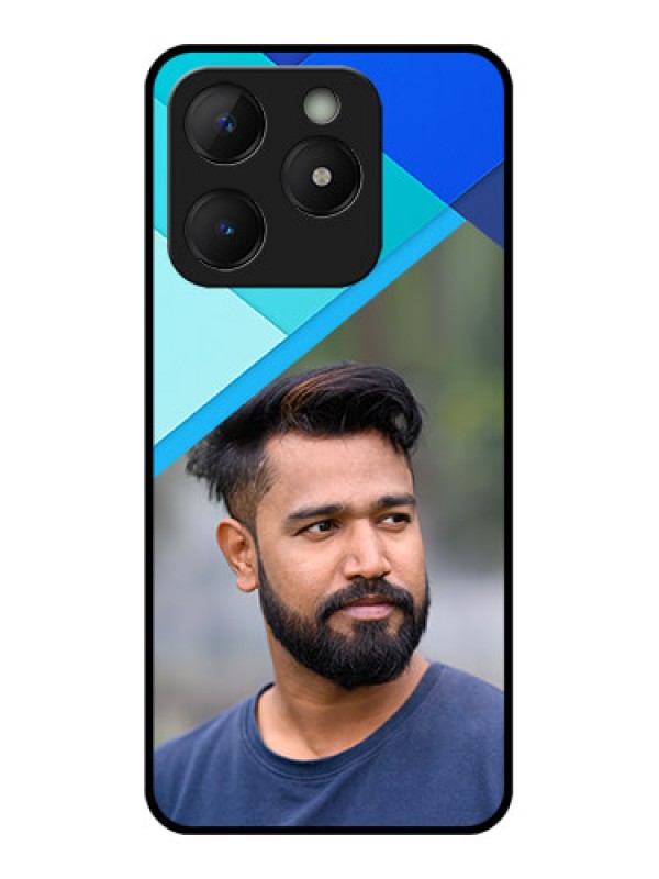 Custom Realme Narzo N63 Custom Metal Phone Case - Blue Pattern Design