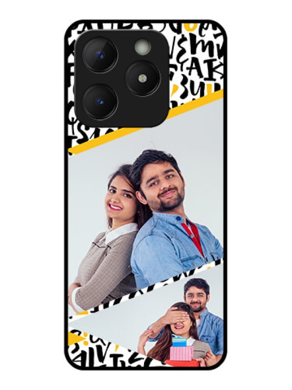 Custom Realme Narzo N63 Custom Metal Phone Case - Letters Pattern Design