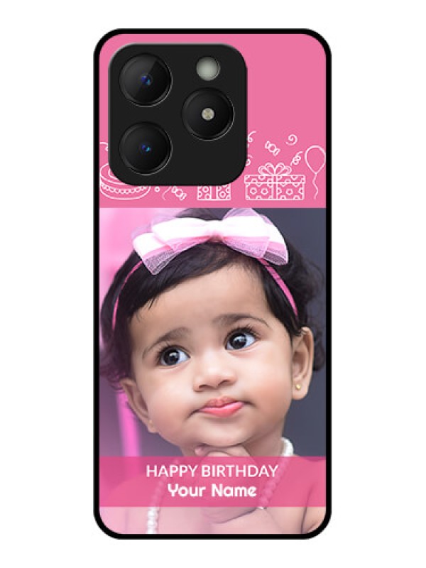 Custom Realme Narzo N63 Custom Metal Phone Case - With Birthday Line Art Design