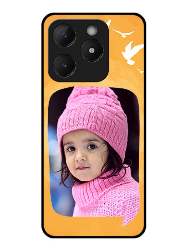 Custom Realme Narzo N63 Custom Metal Phone Case - Water Color Design With Bird Icons