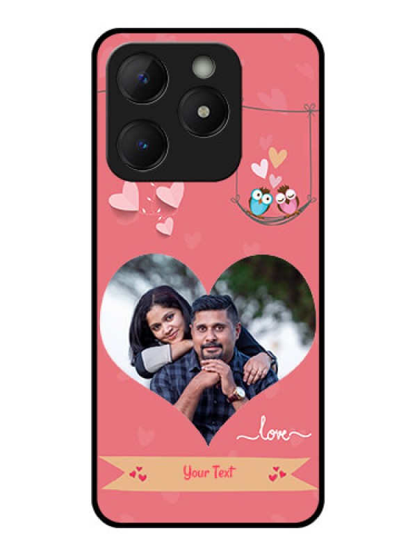 Custom Realme Narzo N63 Custom Metal Phone Case - Peach Color Love Design