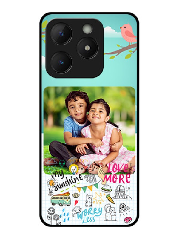 Custom Realme Narzo N63 Custom Metal Phone Case - Doodle Love Design