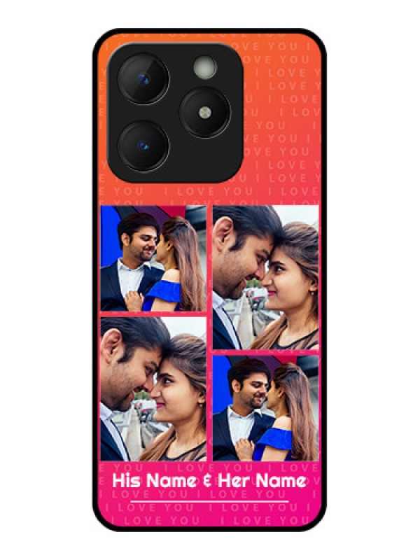 Custom Realme Narzo N63 Custom Metal Phone Case - I Love You Pink Design