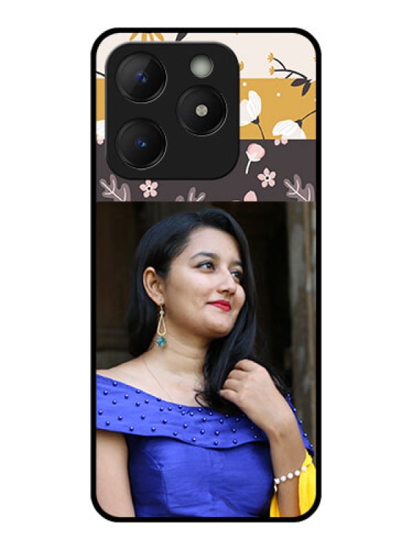 Custom Realme Narzo N63 Custom Metal Phone Case - Stylish Floral Design