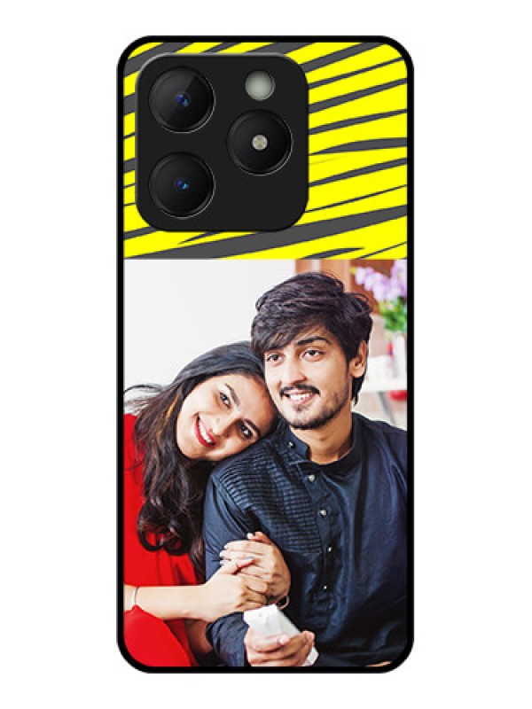 Custom Realme Narzo N63 Custom Metal Phone Case - Yellow Abstract Design