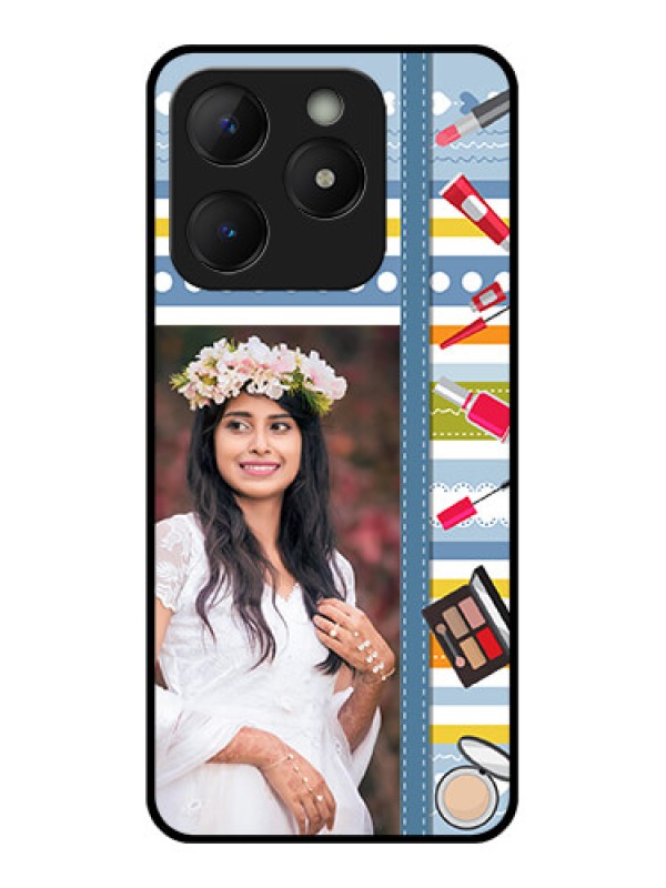 Custom Realme Narzo N63 Custom Metal Phone Case - Makeup Icons Design